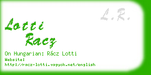 lotti racz business card